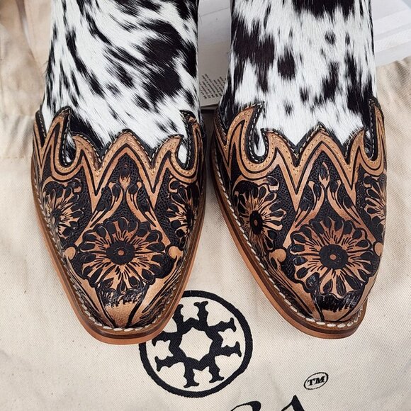 MYRA BAG Margie Hair On Hide Shortie Cowboy Boots Size 6 NWT - Picture 9 of 12